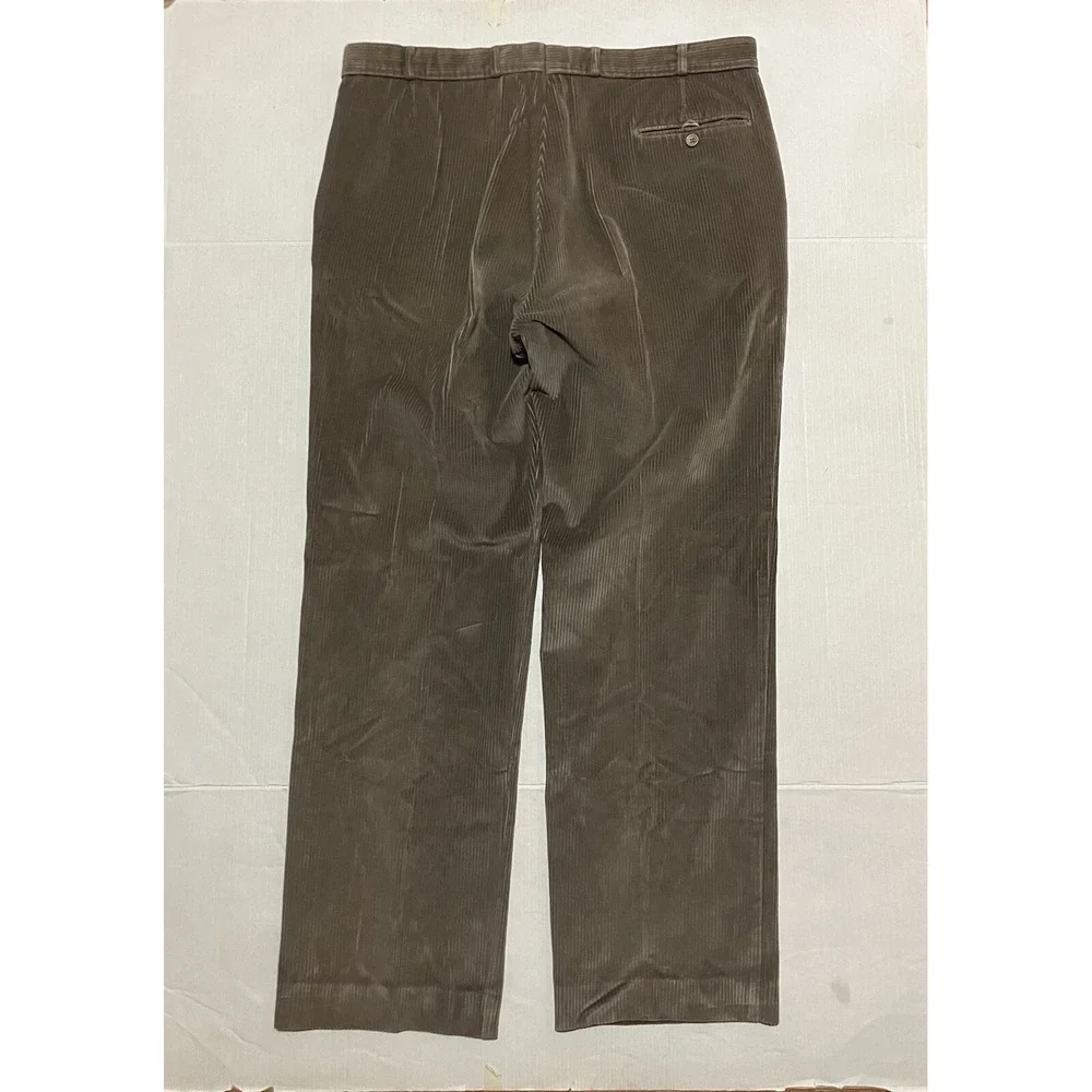 Gurteen Mens Corduroy Trousers Size 40 Tan Beige‎ 40x31 Pleated Casual Hook